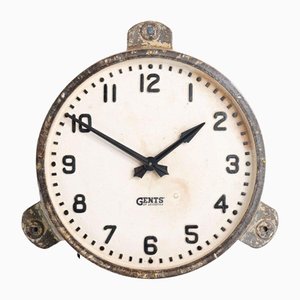Large Vintage Industrial Cast Iron Clock from Gents of Leicester, 1890s