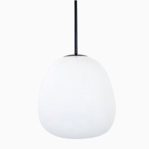 Grande Lampe à Suspension Tulipe Antique en Opaline de Falks