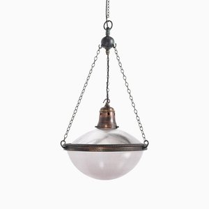 Large Antique Stiletto Bowl Pendant Light from Holophane