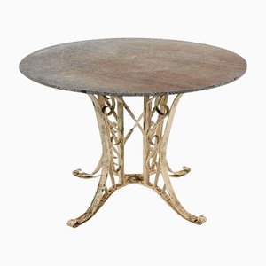 Iron and Blue Wood Exterior Table, 1800s