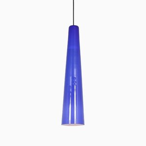 Lámpara colgante de vidrio azul de Vistosi, Italy, años 60