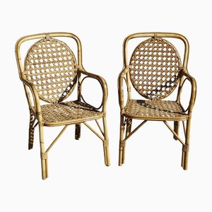 Bamboo Armchairs, 1970s, Set of 2