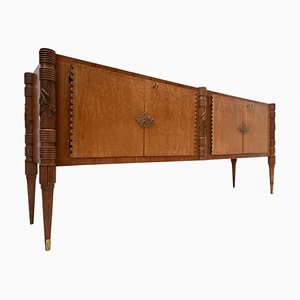 Large Italian Wooden Sideboard attributed to Pier Luigi Colli with Four Doors, 1940s