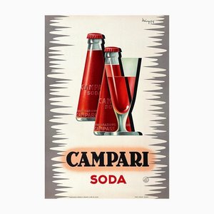 Italienisches Werbeposter von Giovanni Mingozzi für Campari Soda, 1950er