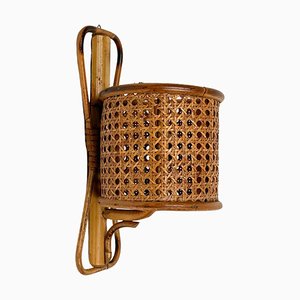 Bamboo and Rattan Sconce Lantern in the style of Louis Sognot, Italy, 1960s