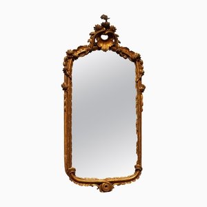 Specchio Luigi XV in legno dorato intagliato a mano