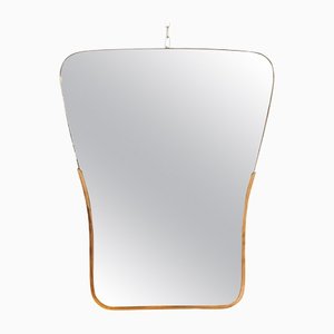 Curved Half Brass Mirror in the style of Gio Ponti, 1960
