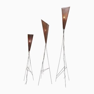 Floor Lamps in the Style of Mategot, 1950, Set of 3