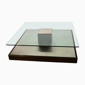 Mesa de centro minimalista grande atribuida a Tecno, años 70