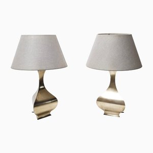Postmodern Brass Table Lamps by Montagna Grillo and Tonello, Italy, 1970s, Set of 2