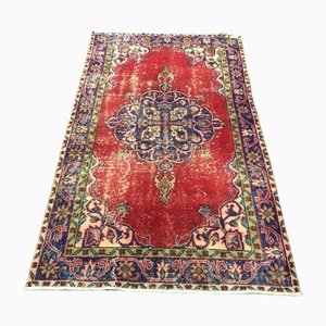 Türkischer Handgeknüpfter Anatolischer Teppich aus Roter Wolle
