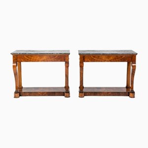 19th Century French Walnut Console Tables, Set of 2