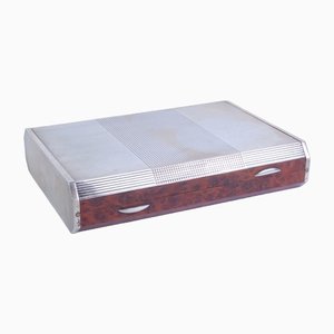 Holz und Silber Box von Janetti Florence, 1950er