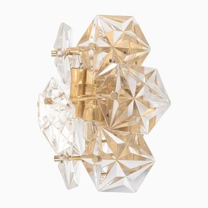 Brass and Faceted Glass Wall Sconce from Kinkeldey