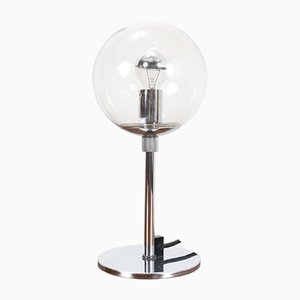 Chrome Table Light with Glass Sphere