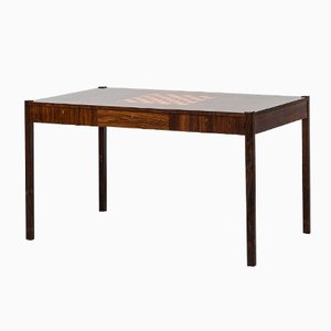 Swedish Rosewood Desk with Chessboard Top, 1960s