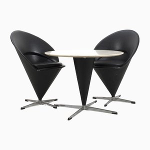 Cone Stühle und Tisch von Verner Panton, 3er Set