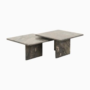 Vintage Coffee Table in Stone, Set of 2