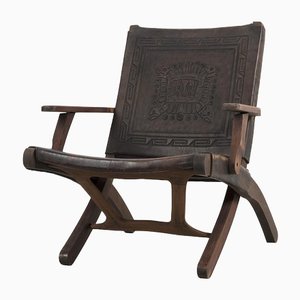 Folding Armchair with Mexican Aztec Motif