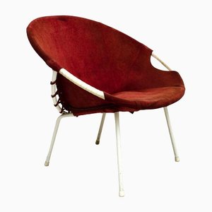 Red Suede Easy Chair