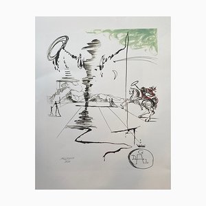 Salvador Dali, Don Quijote Chevalier Spinning Man, 1969, Litografía