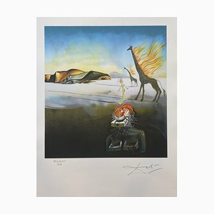 Salvador Dali, La girafe enflammée, 1969, Lithographie