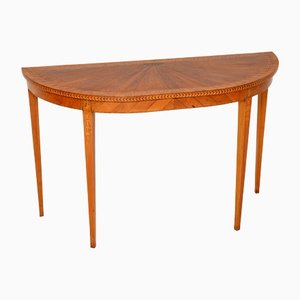 Antique Inlaid Walnut Console Table in the style of Sheraton, 1910s