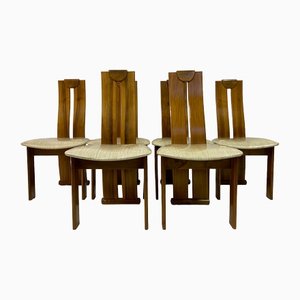 Italian Dining Chairs in the Style of Afra and Tobia Scarpa, 1970s, Set of 6