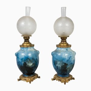19th Century Ceramic Table Lamps, 1870s, Set of 2