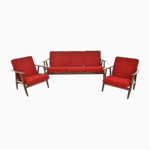 GE 240 Cigar Chairs & Sofa von Hans J. Wegner, Denmark, 1960er, 3er Set