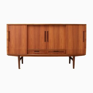 Danish Highboard with Bar Cabinet and Sliding Doors, 1960s