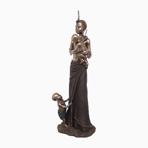 Afrikanische Statue Mama Africa Masai, Limited Edition, 2004, Harz