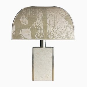 Travertine Marble Table Lamp, Italy, 1970s