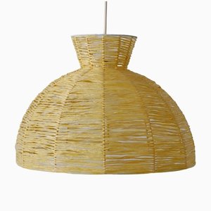 Lampe à Suspension ou Lampe à Suspension Mid-Century Moderne en Raffia, Allemagne, 1970s