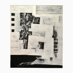 Abstraktes Bild, Monochrome Serie, 1990er, Acryl auf Leinwand