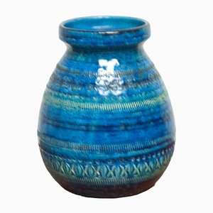 Blue Ceramic Vase by Aldo Londi for Bitossi