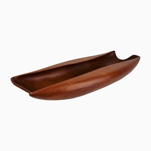 Tazza vintage in teak intagliato, Scandinavia, anni '60