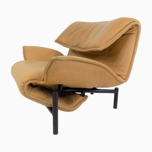Leather Veranda Lounge Chair by Vico Magistretti for Cassina, 1980s