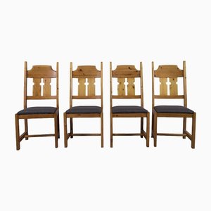 Swedish Pine Chairs by Gilbert Marklund for Furusnickarn AB, 1970s, Set of 4