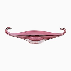 Large Pink Murano Crystal Bowl, 1960s