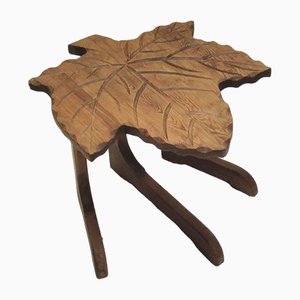 Wooden Leaf-Shaped Flower Stool