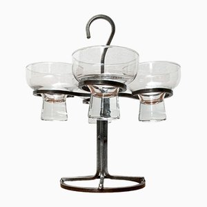 Danish Metal and Glass Candleholder, 1960s