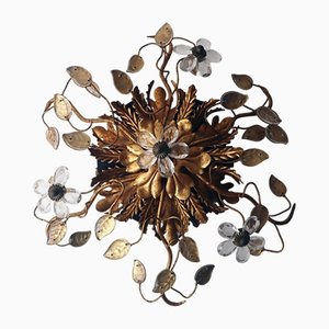 Hollywood Regency Floral Ceiling Lamp from Banci Firenze, 1960s