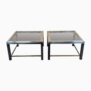 Space Age Coffee Tables in Chrome & Brass from Maison Charles, Set of 2