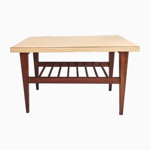 Mid-Century Modern Teak Wood and Laminate Top Coffee Table with Shelf, 1960s