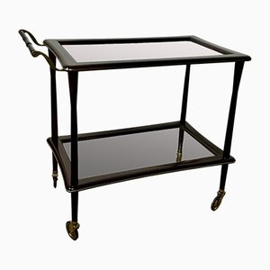 Service Trolley in Wood and Brass attributed to Cesare Lacca, Italy, 1950s