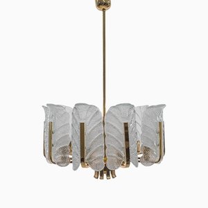 Large 10-Light Chandelier in the Style of Carl Fagerlund for Orrefors, 1960s