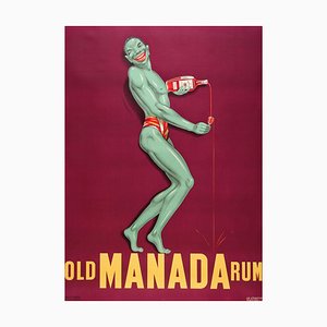 Französisches Werbeposter von Manada Rum, 1930er