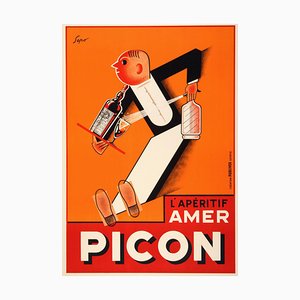 Póster publicitario francés de Severo Pozzati para Amer Picon, años 30
