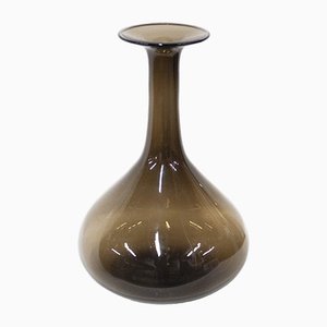 Vaso vintage in vetro marrone, anni '60